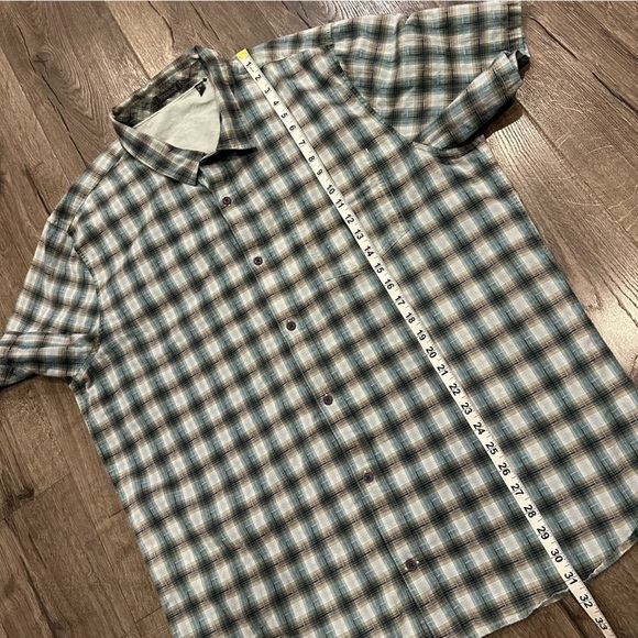 Toad & Co Shirt XXL Men’s Blue Plaid Short Sleeve Button Up Organic Cotton - Picture 10 of 10